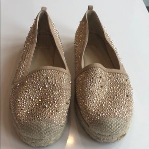 Stuart Weitzman metallic Rockton studded espadrill